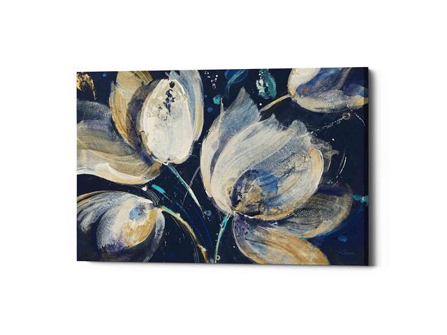 Epic Graffiti Midnight Garden by Albena Hristova Giclee Canvas Wall Art 26' x 18' Blue