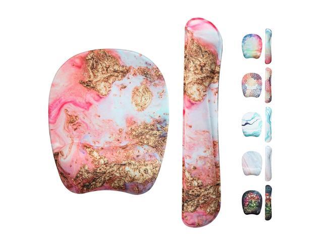 Anyshock Keyboard Wrist Rest Set and Ergonomic Mouse Pad with Wrist Support Memory Foam Filled Non Slip Durable Comfortable Lightweight Wrist Pad