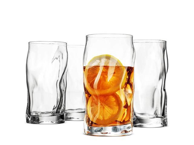 Bormioli Rocco SORGENTE Tall Drinking Glasses 155 Ounce Highball Glass (Set of 4) Mojito glass Italian Made Bar Glasses Glass Cups for Water