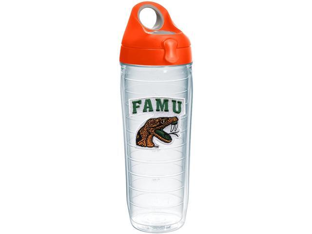 Tervis Florida A & M Rattlers Logo Insulated Tumbler with Emblem and Orange Lid 24oz Water Bottle Clear