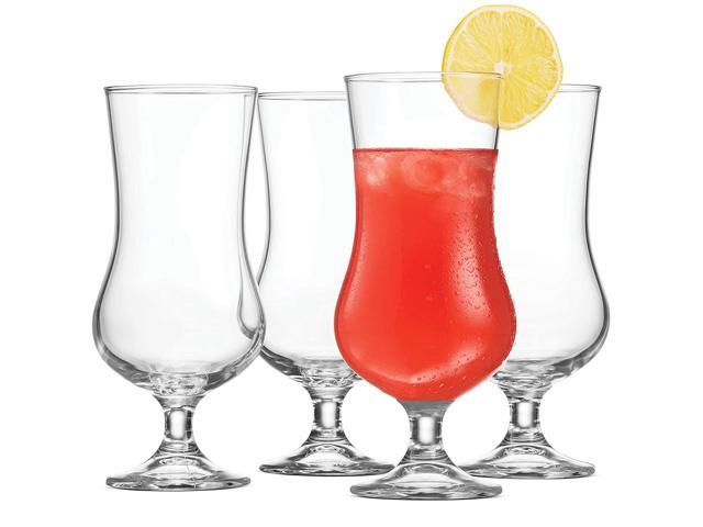 Bormioli Rocco (Set of 4) Cocktail Glasses Tulip Shaped - 17 Ounce Pina Colada Glass Hurricane Glasses for Drinking Full Bodied Beer Water