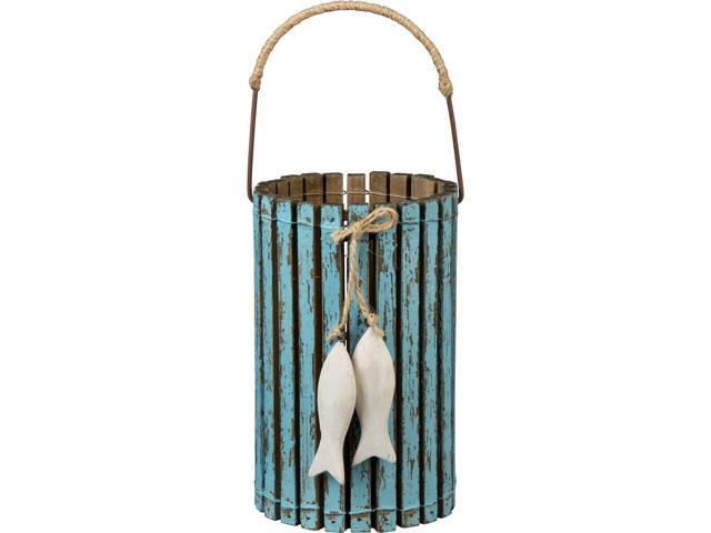NEW~Blue Bucket with Hanging Fish Pail~Bucket~Lake/Beach/House/Cottage Decor