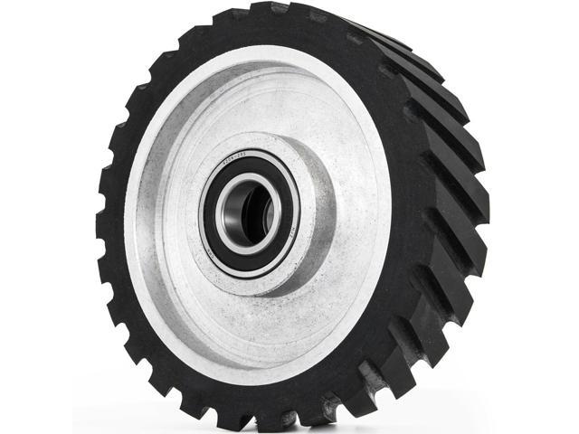 8' Serrated Rubber Contact Wheel for Belt Sander Grinder 2' wide w/ 6206 Bearing