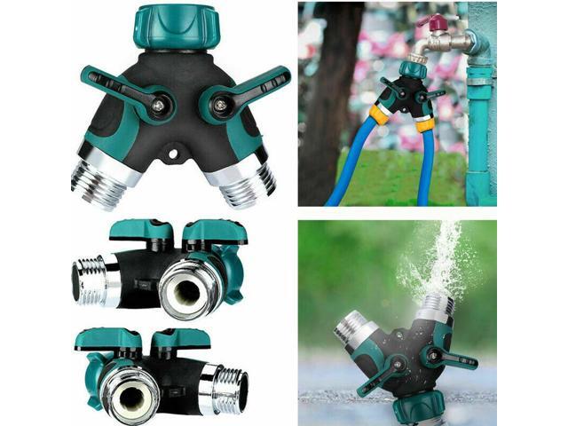 2 Way Garden Y Hose Splitter Tap Hose Connector Water Distributor Alloy Watering