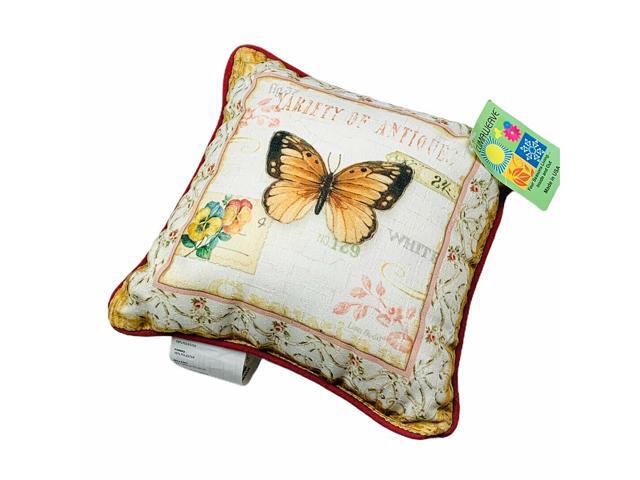Flower Market Roses Butterfly Dragonfly Vintage Look 12' Square Toss Pillow