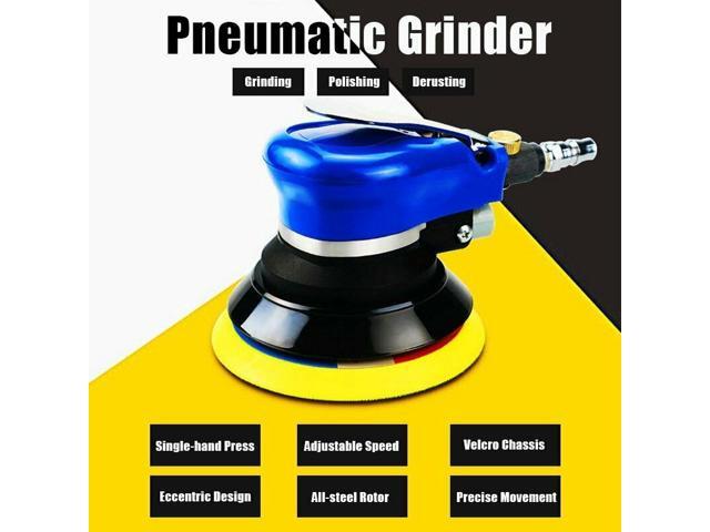 6' Air Palm Random Orbital Sander 10000 RPM Hand Sanding Pneumatic Round Kit