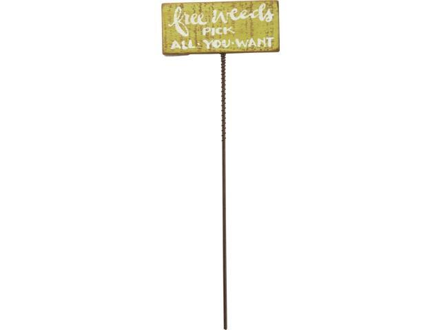 Primitive 10' Wood 'Free Weeds-Pick All You Want'~Garden Pick/Spray/Stake~Plant