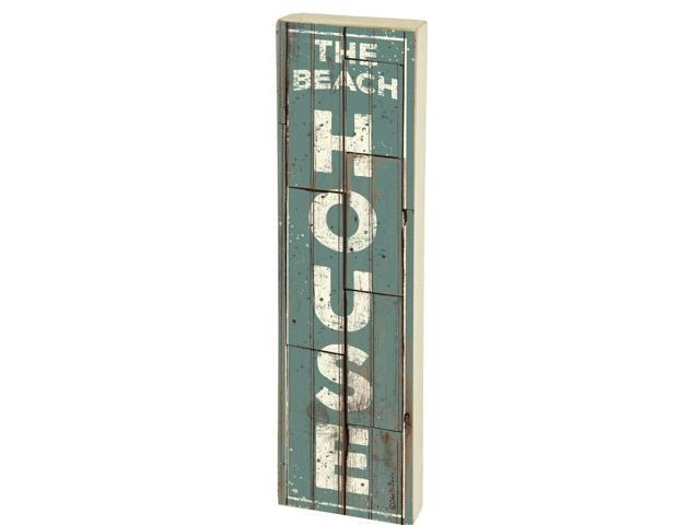 PRIMITIVE WOOD BOX SIGN~THE BEACH HOUSE~Shabby Cottage/Nautical/Chic/Weathered