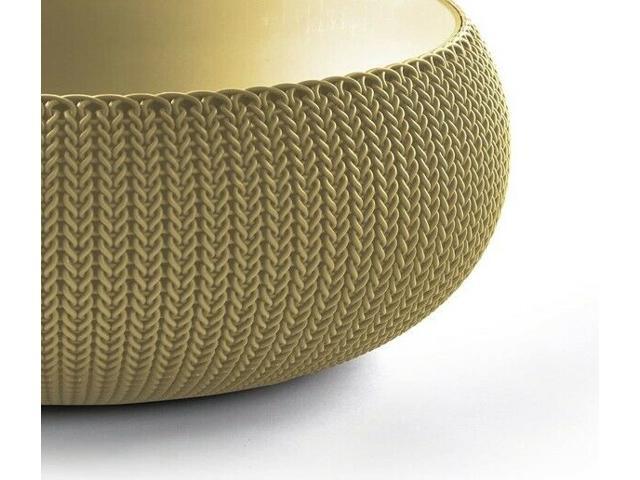 Keter 21' Large Cozie Citrus Green/Gold Plastic Planter Bowl W/ Removeable Liner