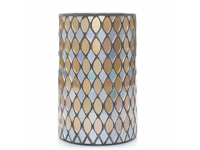 Yankee Candle~Silver & Gold Mosaic Glass Mosaic Jar Candle Holder~Christmas/All