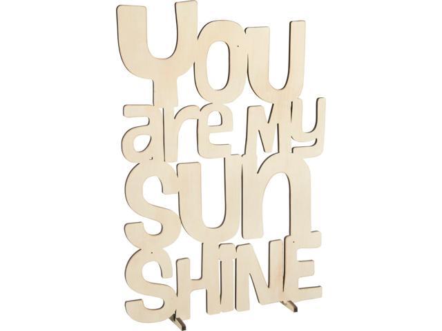 NEW~Large Cream Wood Word Art Sign~'You Are My Sunshine'~Stand/Plaque/Cut Out