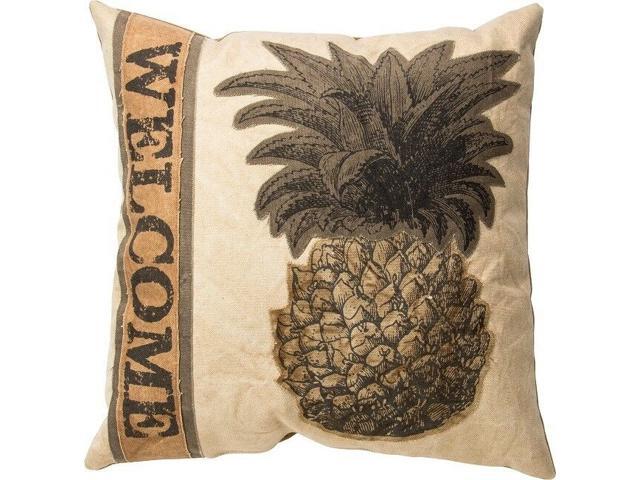 NEW~Large Pillow~'Pineapple Welcome'~Country/Primitive/Retro/Vintage
