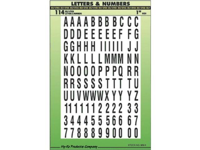 Numbers And Letters No MM-6 Hy-Ko Prod Co PK10