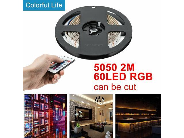 New 2M 65ft USB LED Strip Light Lamp 5050 RGB Color Bar TV PC Back Lighting Kit