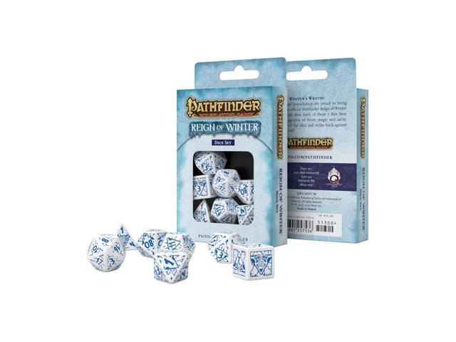 Q-Workshop Pathfinder Reign Of Winter Roleplaying 7 Piece Dice Set NEW
