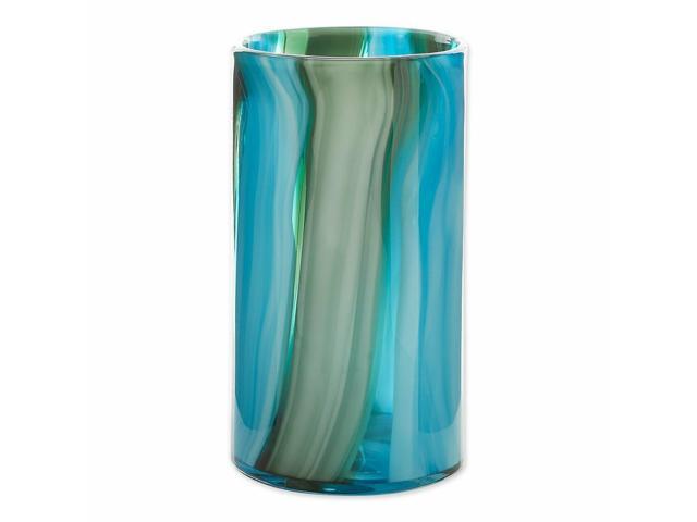 Awesome Shades of Blue 1025' Cylinder Glass Flower Vase Home Decor Art Accent