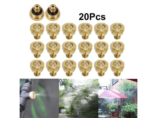 20PC Brass Misting Nozzles Water Mister Sprinkle For Cooling System Garden Tools