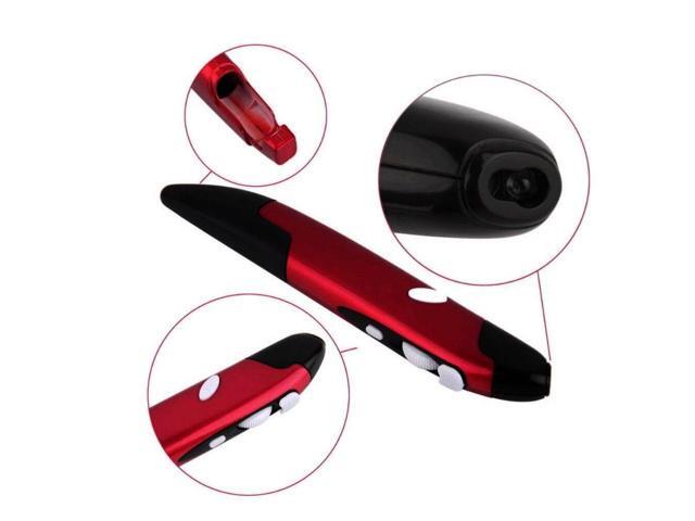 Red 24G USB Portable Handheld Wireless Optical Trackball Pen Mouse Laptop PC