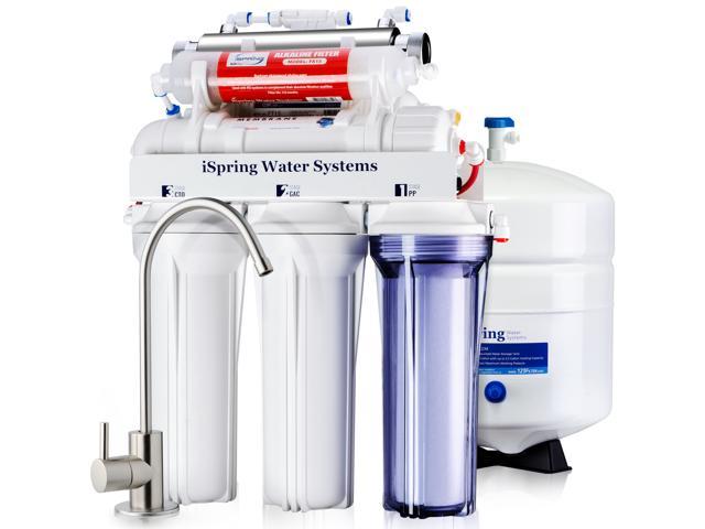 iSpring RCC7AK-UV Under Sink 7-Stage Reverse Osmosis Drinking Water Filtration System with Alkaline Remineralization and UV Ultraviolet Filter photo
