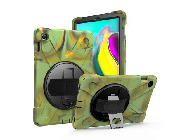Galaxy Tab A 101 Case Fits T510/T515 2019 Shockproof Heavy Duty Tempered Glass Screen Protector Handstrap Kickstand Shoulderstrap Sling For