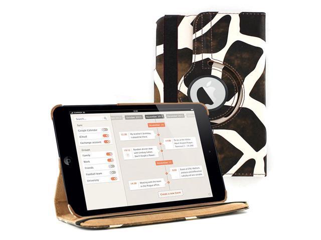 KIQ Premium PU Leather Case Cover Multi-View Angle Position Stand Soft-Velvet Interior Rotating Swivel Tablet Holder For Apple iPad Mini 4th /