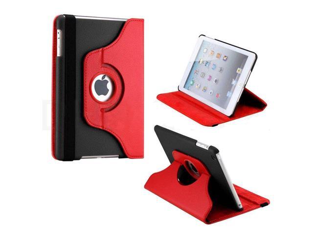 KIQ Premium PU Leather Case Cover Multi-View Angle Position Stand Soft-Velvet Interior Rotating Swivel Tablet Holder For Apple iPad Air 97 (2nd
