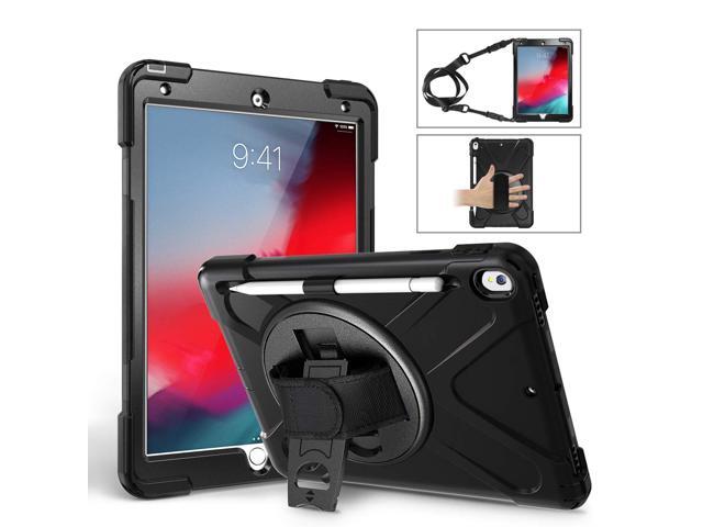 KIQ Heavy Duty Military Durability Shield Case Tablet Cover Kickstand Shoulder Strap Kickstand Palmstrap Dual-Layer Protection For Apple