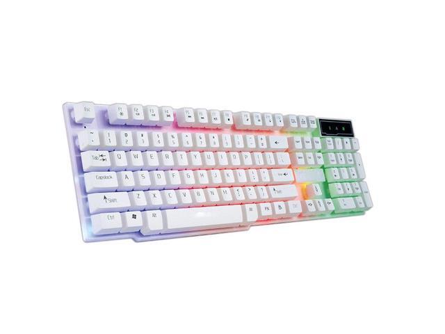 Wired PC Rainbow Gaming Keyboard Colorful Crack LED Illuminated Backlit USB Wired PC Rainbow Gaming Keyboard F12