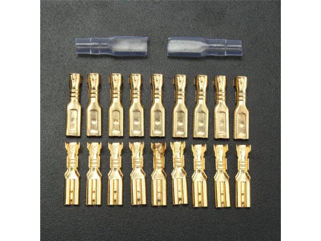 100Pcs Copper 28mm Female Spade Crimp Terminals 22~16AWG 05mm Connectors Electrical Equipment Supplie