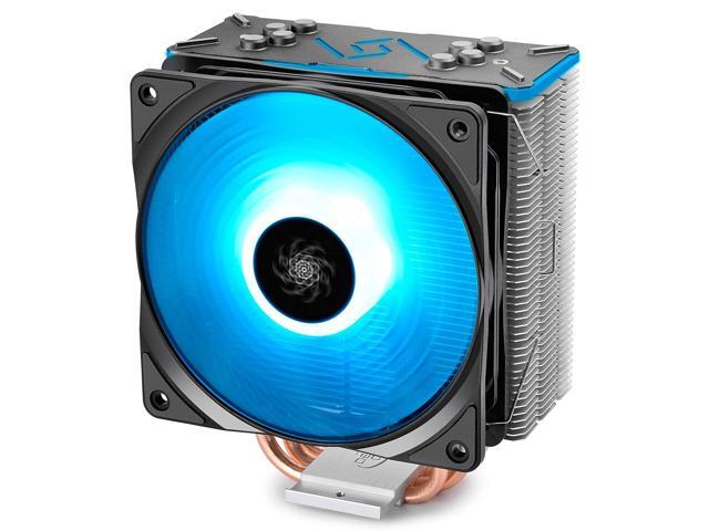 DEEPCOOL GAMMAXX GT BK CPU Air Cooler SYNC RGB Fan and RGB Black Top Cover Cable or Motherboard Control Supported 4 Heatpipes 120mm RGB Fan