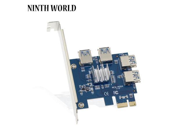 2018 Hot PCI Express Riser Card PCI-E 1x to 16x 1 to 4 PCIE USB 30 Slot Multiplier Hub Adapter For Bitcoin Mining Miner