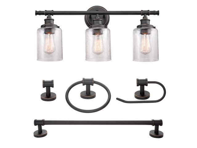 Globe Electric 51415 Camden 5-Piece All-In-One Bathroom Set Bronze
