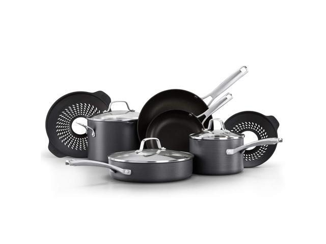 Calphalon Classic Pots and Pans Set 10 Piece Cookware Set with No Boil-Over Inserts Nonstick