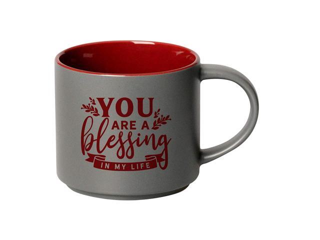 Coffee Tea Soup Ceramic Mug You are a blessing in my life 16 ounce Designer Mug with Inspiring Sentiment Dishwasher and Microwave Safe