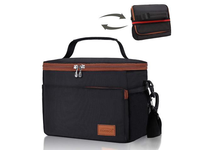 Aosbos Leakproof Lunch Bag for Men Women Insulated Lunch Box Foldable Soft Cooler Tote Bags Adult Large Lunchbox Reusable Thermal Bags for Cold and