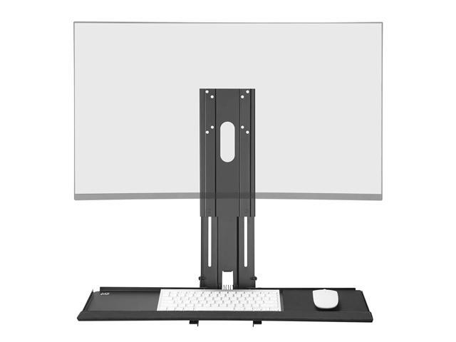 AVLT Steel Monitor Keyboard Wall Mount Height Adjustable Keyboard Tray Computer Wall Mount Workstation VESA 75 100 Large 257 Inch Platform with