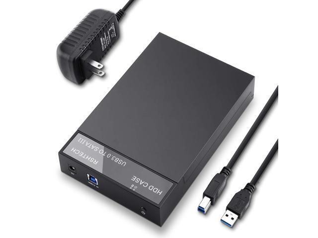 RSHTECH Hard Drive Enclosure USB 30 to SATA External Hard Drive Docking Station for 35 inch SATA I/II/III HDD SSD Up to 12TB Support UASP (Black)