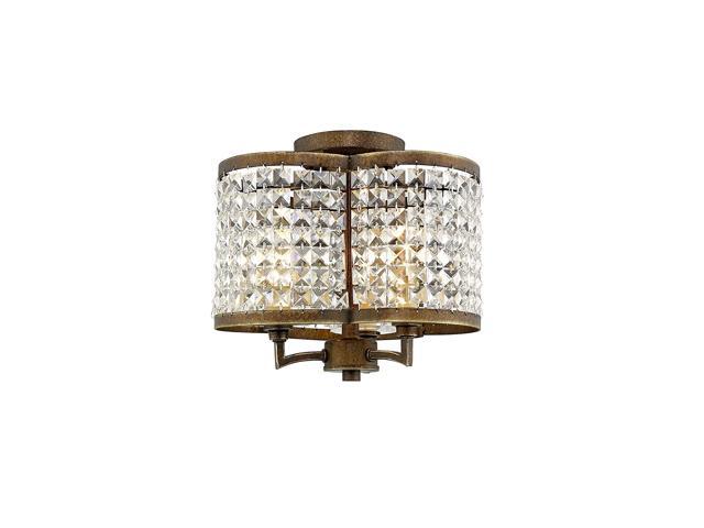 Livex Lighting 50573-64 Gramercy 3-Light Ceiling Mount Hand Painted Palacial Bronze