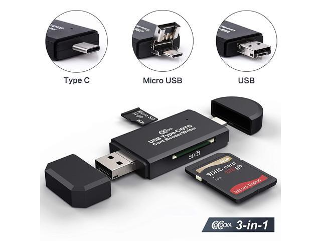 USB SD Card Reader COCOCKA Micro SD/TF Flash Card Reader Memory Card Reader SD Card Adapter with OTG Function for PC/Laptop/Android