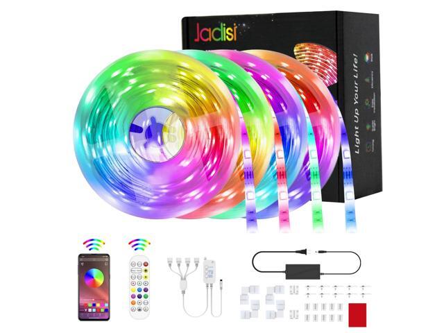 Led Strip Lights Jadisi 656ft Music Sync RGB Lights Strip SMD5050 Color Changing with Bluetooth Controller + 24 Key Remote Control LED Lights