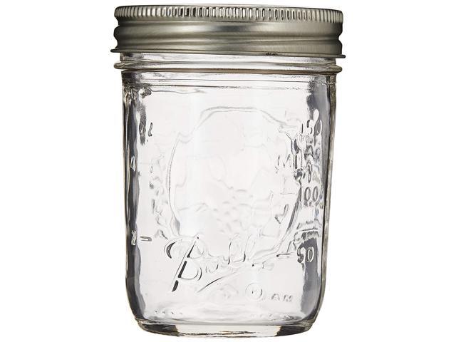 Ball 60000 Half Pint (8 oz) Regular Mouth Mason Jars w/ Cap - Set of 12 AEP