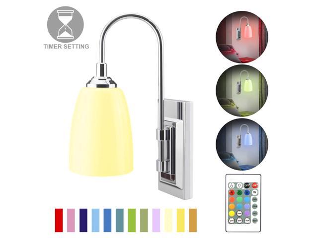 HONWELL Wall Lamp Battery Operated LED Wall Sconce Indoor Wireless Multi Color Wall Sconce Light Fixture for Room Lighting Stick Lights for Wall