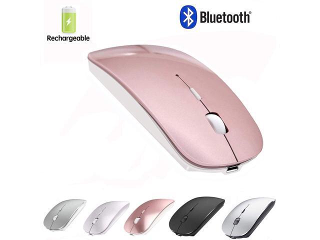 Rechargeable Bluetooth Mouse for Laptop Bluetooth Mouse for MacBook pro Air OS Windows Laptop MacBook Mac Gray (Rose Gold)