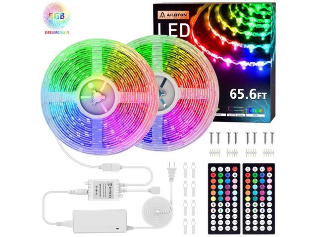 656ft Led Strip Lights 20M Ultra-Long S-Type Color Changing Light Strip with 2 Remote600LEDs DIY Color Lights RGB LED Lights with UL Listed