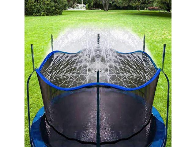 Bobor Trampoline Sprinkler for Kids Outdoor Trampoline Backyard Water Park Sprinkler Fun Summer Outdoor Water Toys for Boys Girls (Blue 39ft)