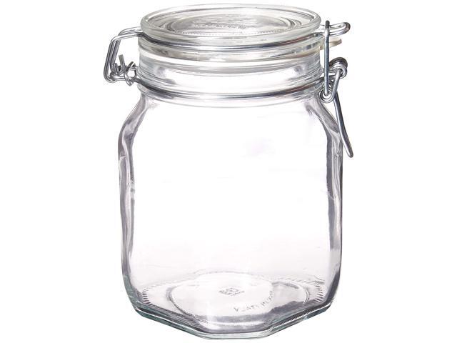Bormioli Rocco Glass Jar 1 Liter (Pack of 2) Clear