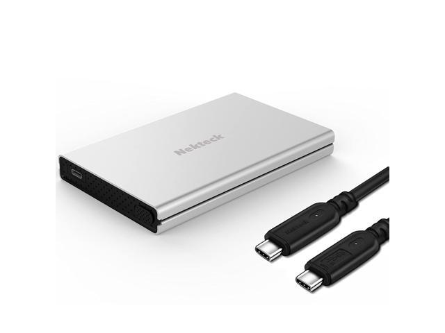 Nekteck Aluminum SATA to USB C Hard Disk Enclosure(Gen 1) HDD/SSD Adapter Case with USB Type C to C Gen 2 Cable Tool Free Hard Drive Enclosure