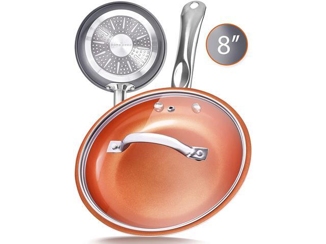 Copper Pan 8 Inch Copper Frying Pan With Lid - Nonstick Frying Pans Ceramic Pan Nonstick Pan Non Stick Pan Copper Pans Nonstick Copper Skillets