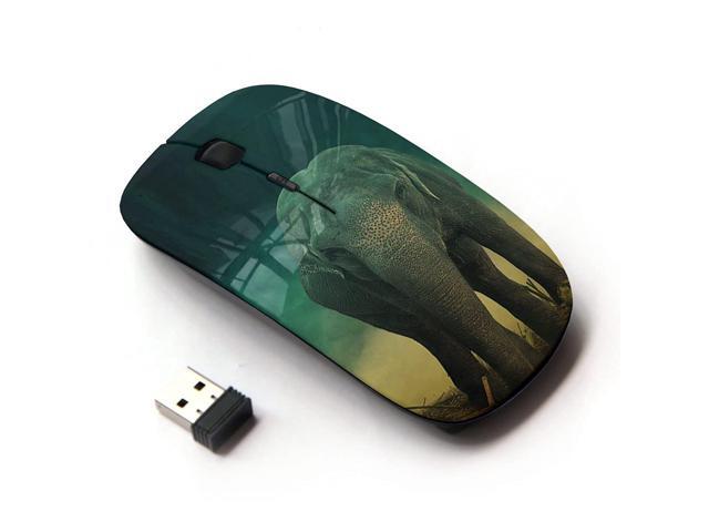 KOOLmouse [ Optical 24G Wireless Mouse ] [ Elephant Teal Trunk Vintage Cute Retro ]