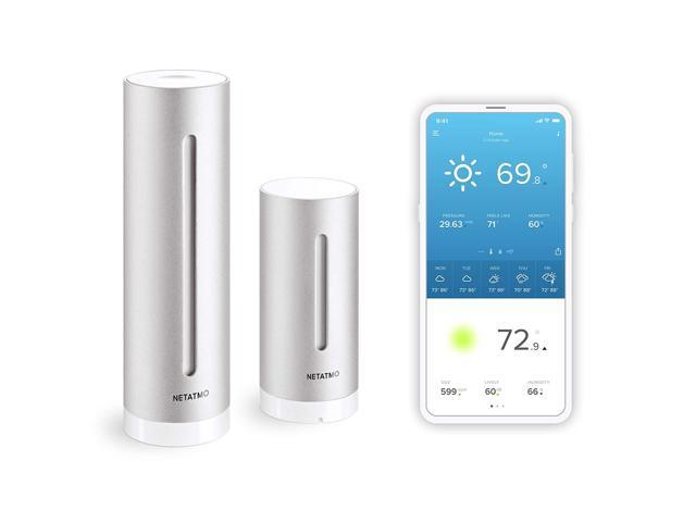 Netatmo Weather Station Indoor Outdoor with Wireless Outdoor Sensor - Compatible with Amazon Alexa & Apple HomeKit